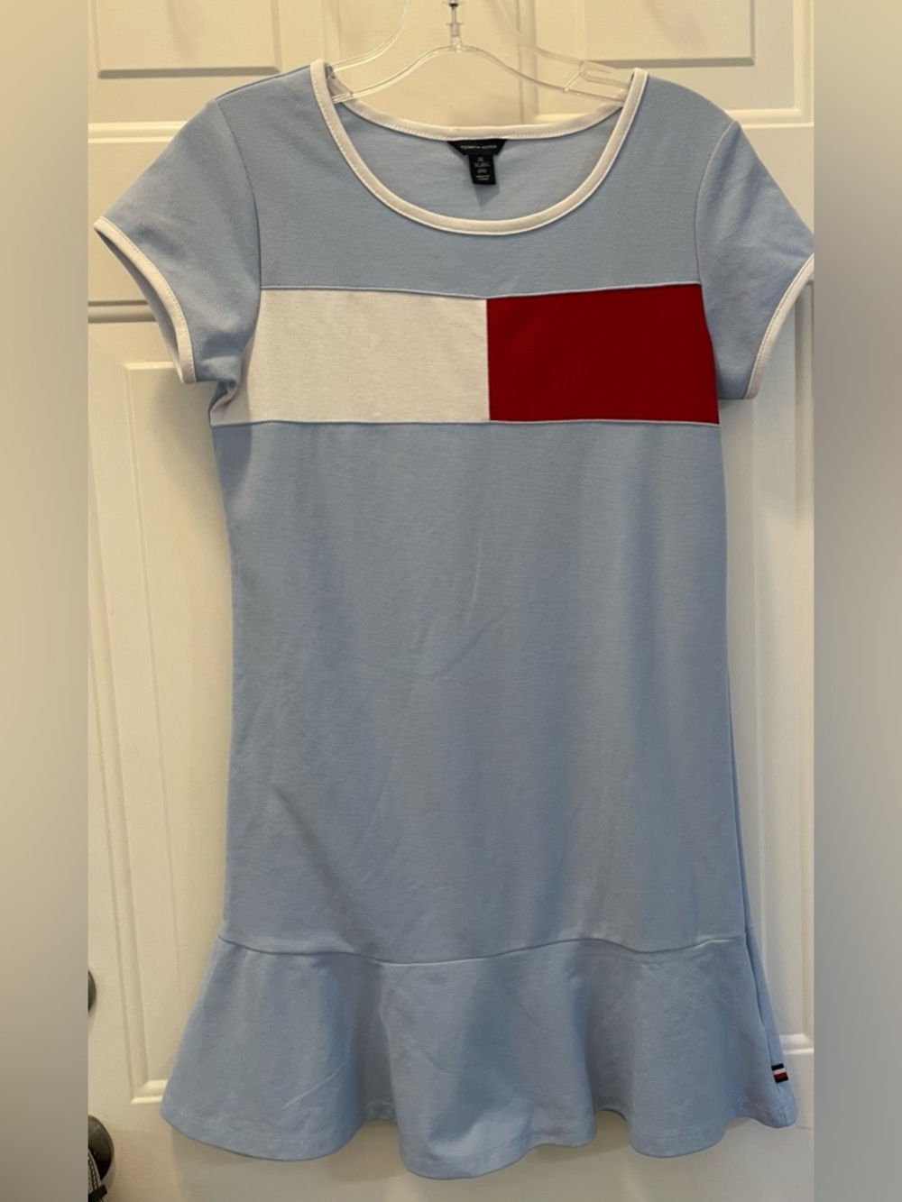 Girl's Tommy Hilfiger Blue Knit Summer Dress Sz XL